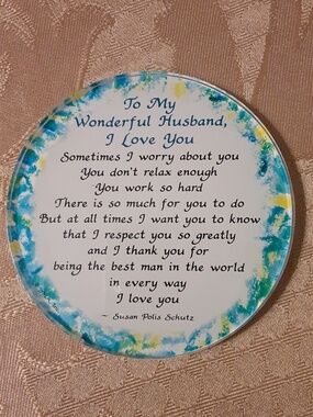 To My Wonderful Husband, I Love You Poem Magnetic Plaque